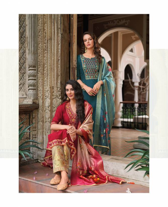 Meenakari Vol 4 By Lily And Lali Embroidery Kurti With Bottom Dupatta Wholesale Shop In Surat